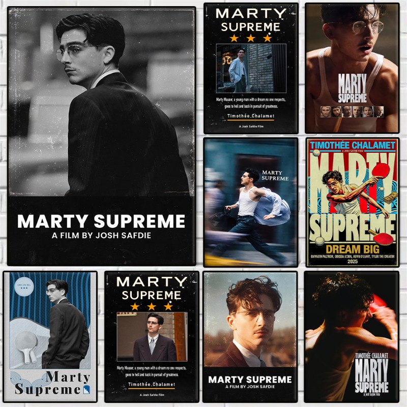 Table Tennis Drawing - マーティ・シュプリーム卓球スポーツ映画ポスタープリントモダンキャンバス絵画フィルムウォールアート写真リビングルームの家の装飾用