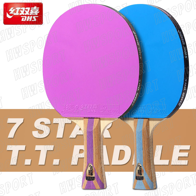 Table Tennis Padel - Dhs-テーブルテニスラケット、7つのスターッピングポンパドル、ハリケーン9のforeハンドゴム、ハリケーン3、6色、7色