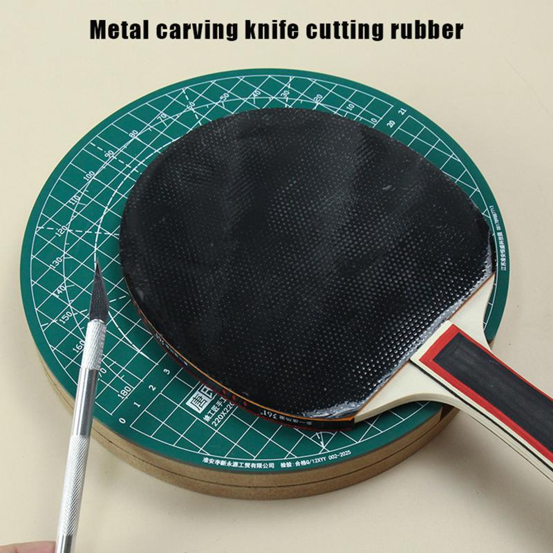 Table Tennis Padel - 新しい卓球ラバー回転カッティングマットセット DIY カッティングツールとカッティングナイフ付きピンポンラケット貼り付けアクセサリー