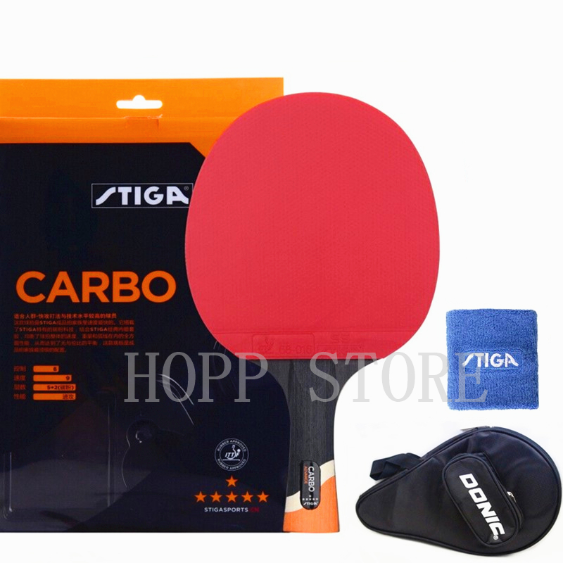 Stiga 6スターラケット攻勢プロカーボンにきびゴムオリジ - Table Tennis Joola のレビューと価格